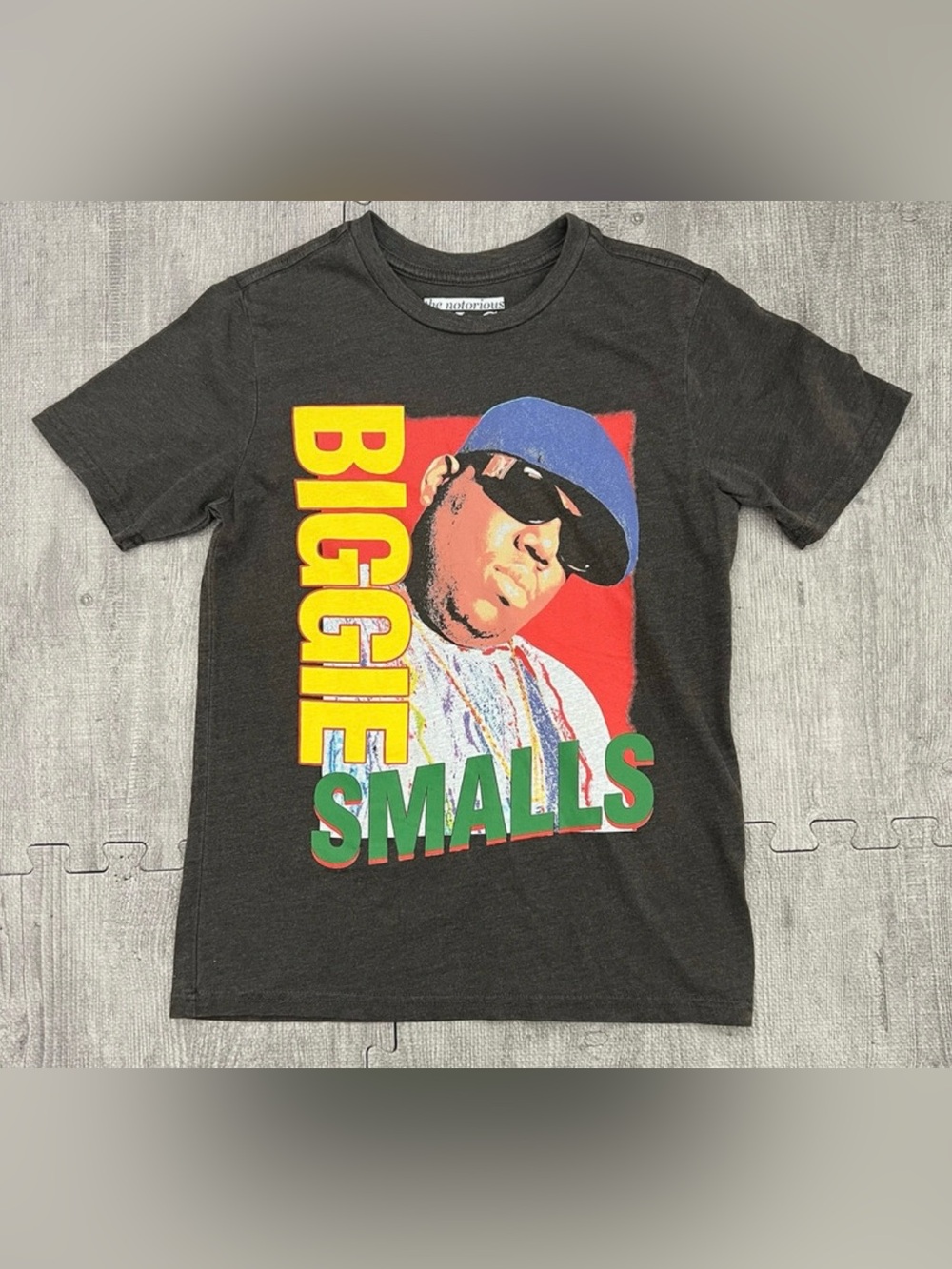 The Notorious B.I.G. Unisex Kids 8 Black Graphic Tee Short Sleeve Crew Neck 4/5